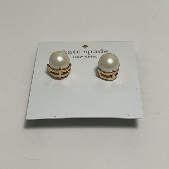 Kate Spade New York gold cream pearl earrings - Picture 2 of 3